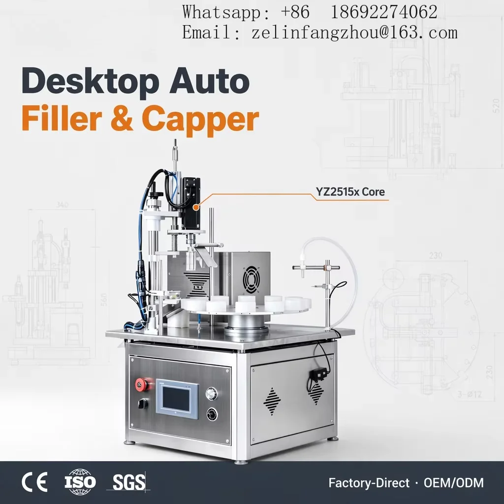 Automatic Small Bottle Filling Machine Peristaltic Pump 3000BPH Desktop Filler Capper Beer Milk Cosmetic Chemical 220V
