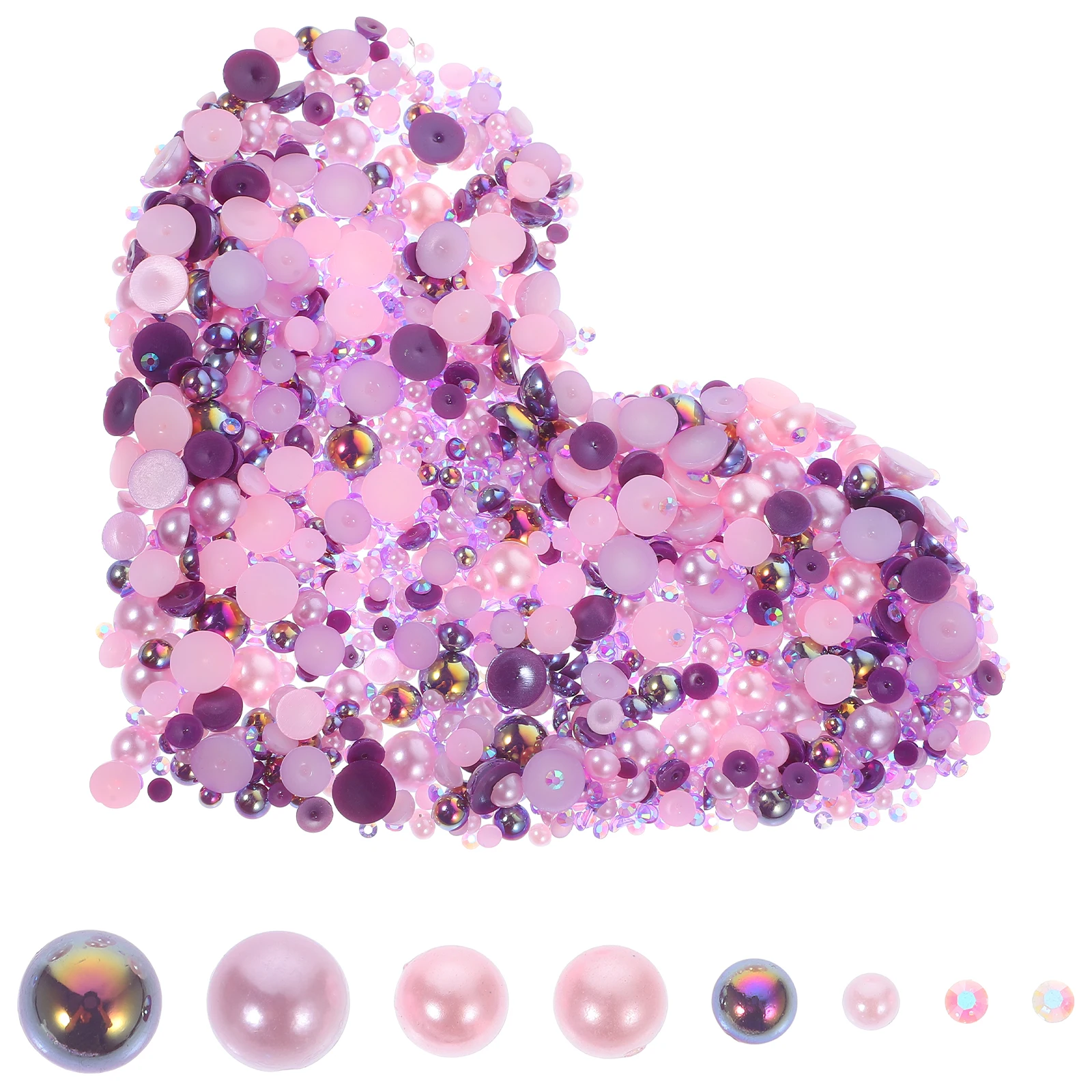 

60g Purple AB Rhinestone Nail Decorations ABS Mixed Sizes DIY Accessories for Acrylic Nails Art Charms Gems Beads