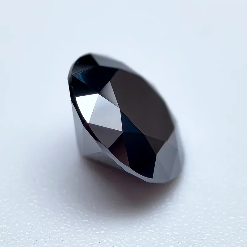 Moissanit-Stein, runder Schliff, primäre schwarze Farbe, im Labor gezüchteter Diamant für DIY-Schmuckherstellung, Pass-Diamant-Tester mit GRA-Zertifikat