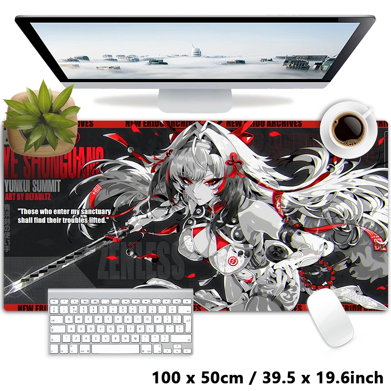 New Design Zenless Zone Zero Cool Ye Shunguang Black And Red ZZZ Video Game Anime Mouse Pad Mousepad XXL Keyboard Desk Mat