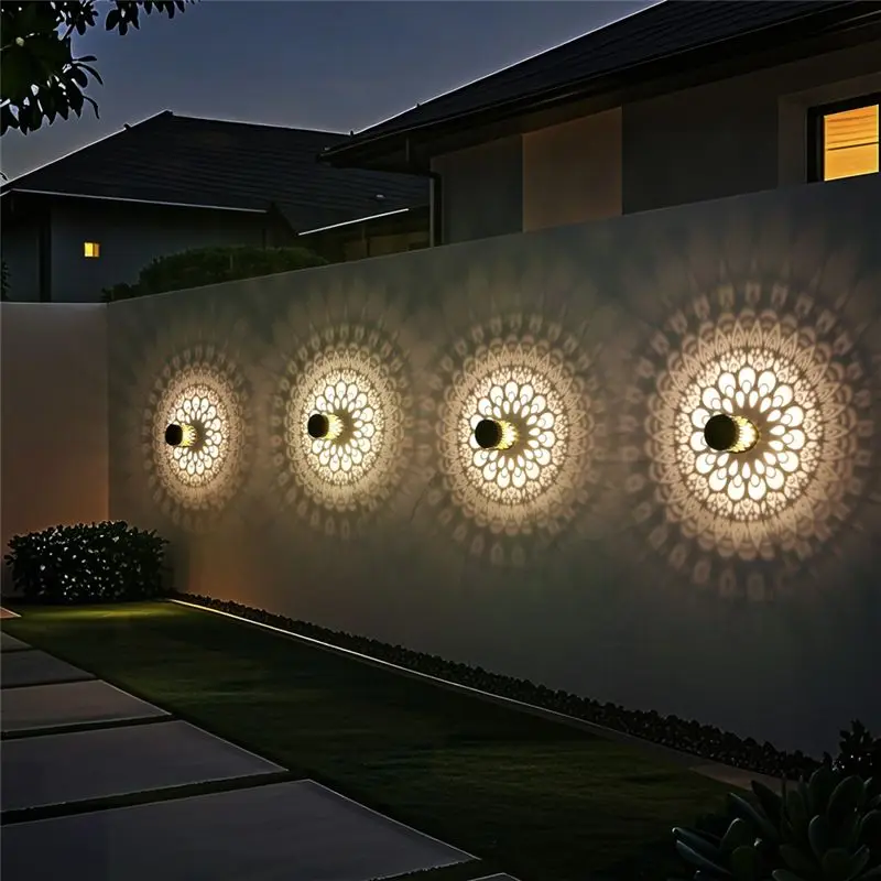 B03C-Solar Powered Outdoor Wall Deck Step Lights 2-Pack Metal For Garden Post Patio Backyard Yard Decor Fence Lights Peacockfeat