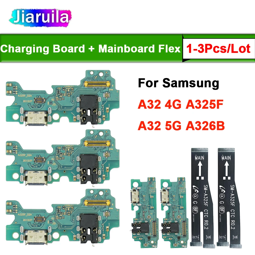 1-3pcs Charging Port Flex Cable For Samsung A32 4G 5G A325F A325 A326B USB Charger Dock Connector With Microphone Ribbon Repair