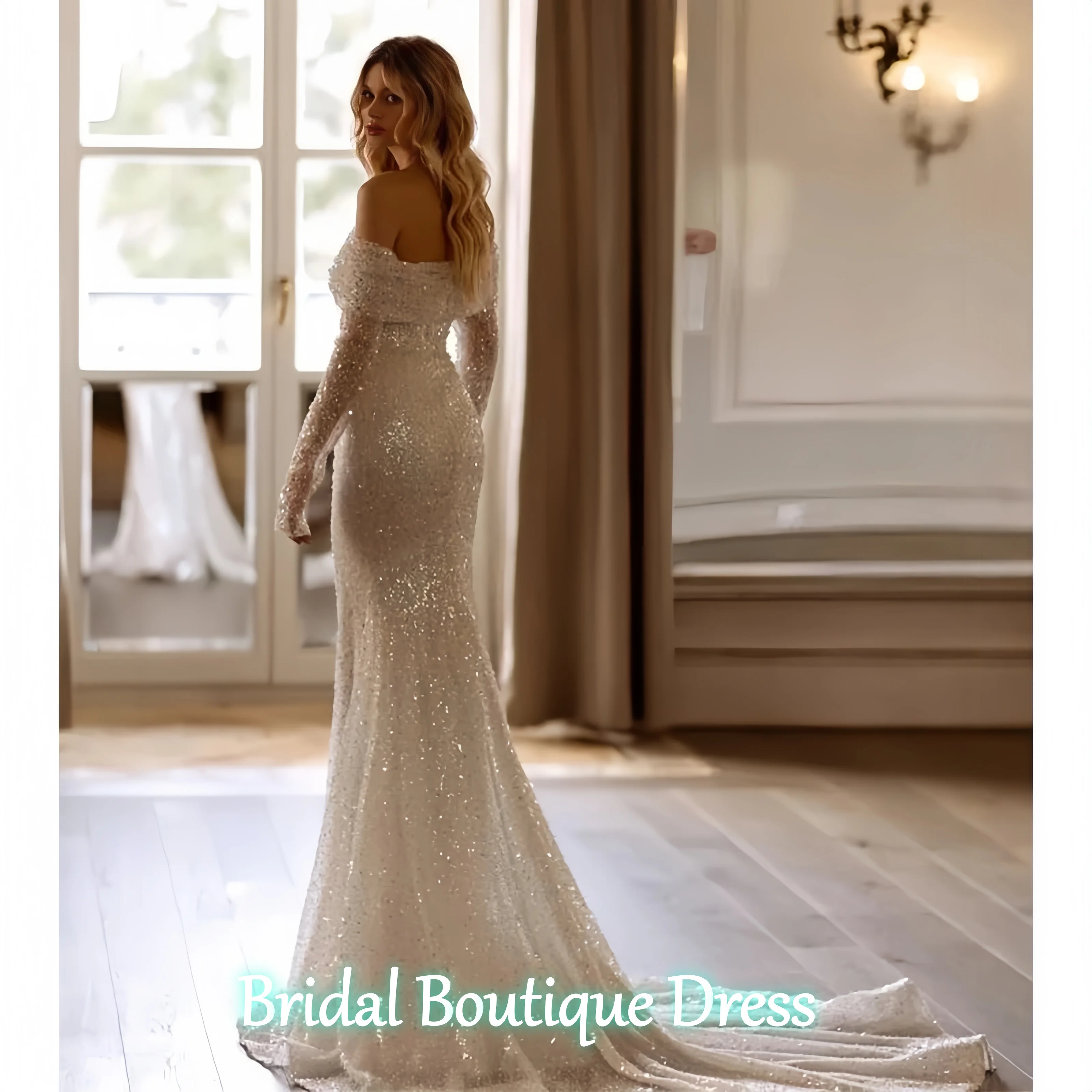 فساتين زفاف نسائية رائعة مخصصة مثيرة من الدانتيل بدون حمالات حورية البحر متألقة زي العرائس طول التطهير Vestidos De Novia