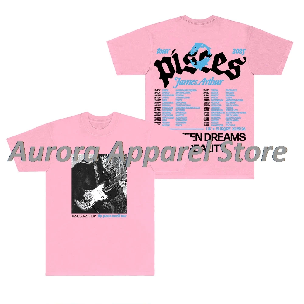 تي شيرت جيمس آرثر ذا بيسز وورلد تور تي شيرت كوسبلاي للنساء والرجال أنيق بياقة دائرية وأكمام قصيرة