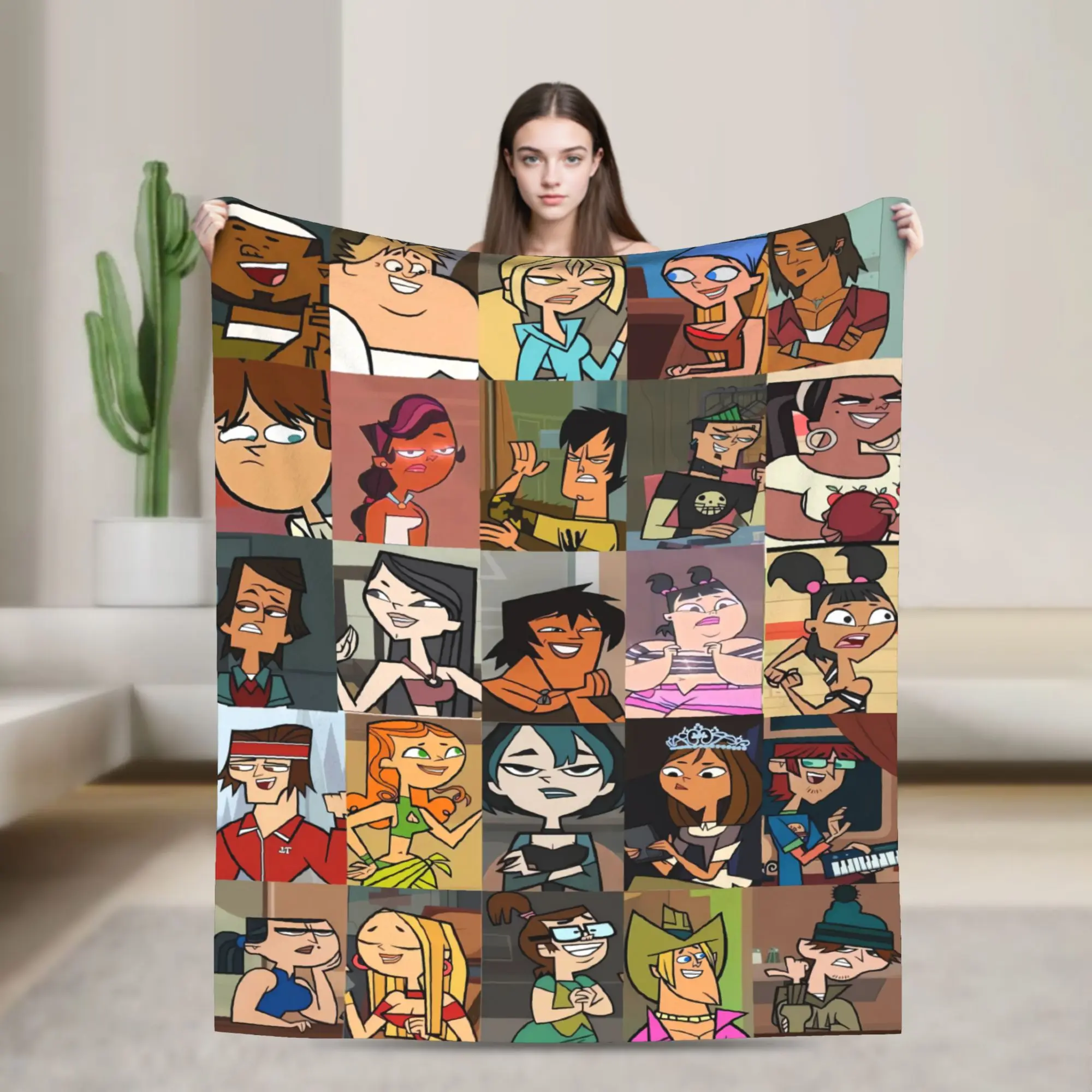 Total Drama Action Flannel Blankets Winter  Soft Durable Throw Blanket for Child Bedroom Graphic Bedspread Sofa Bed Cover