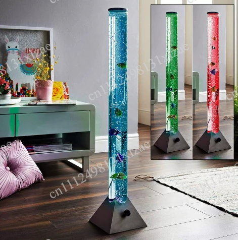 LED Water Column Bubble Lamp 90cm, Colorful Jellyfish Effect Ambient Light for Bar and KTV Decor, Aquarium Atmosphere Lighting