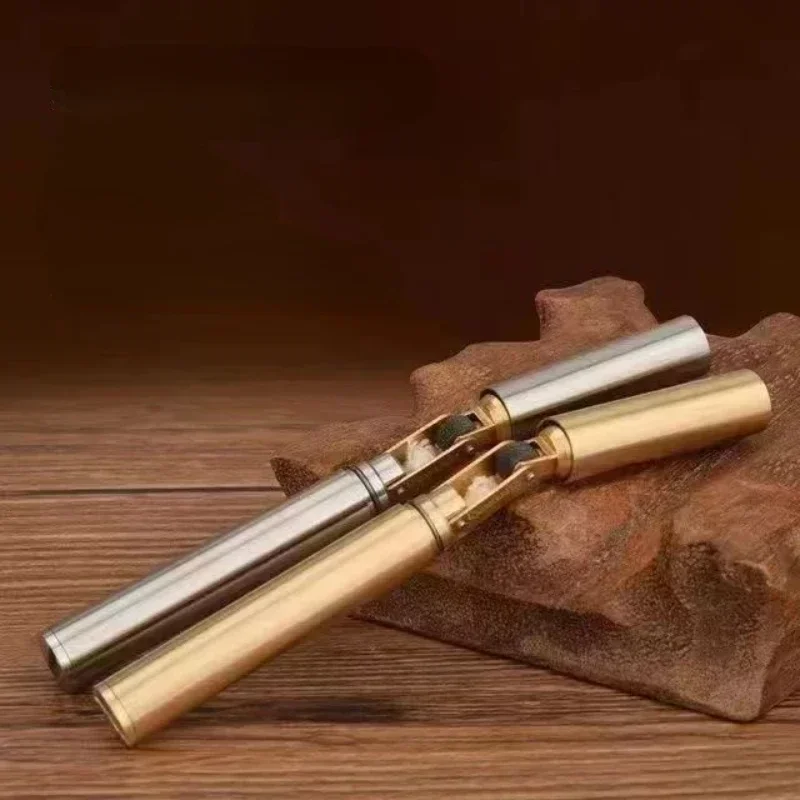 Nunchakus Lighter for Men Dad Husband Christmas Gift Vintage Lighter Nunchucks Kerosene Lighter Windproof Brass Stainless Steel