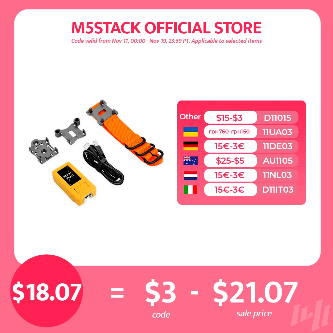 M5Stack Oficial M5StickC PLUS2 ESP32 Mini IoT Kit de Desenvolvimento Tela TFT de 1,14 polegadas Controlador IoT para UIFlow