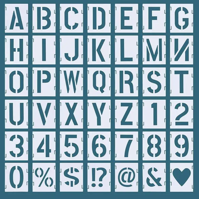 Letter Stencils for Painting On Wood 42pcs Large Spray Paint Stencil Alphabet Stencils Reusable Templates for Art and Craft