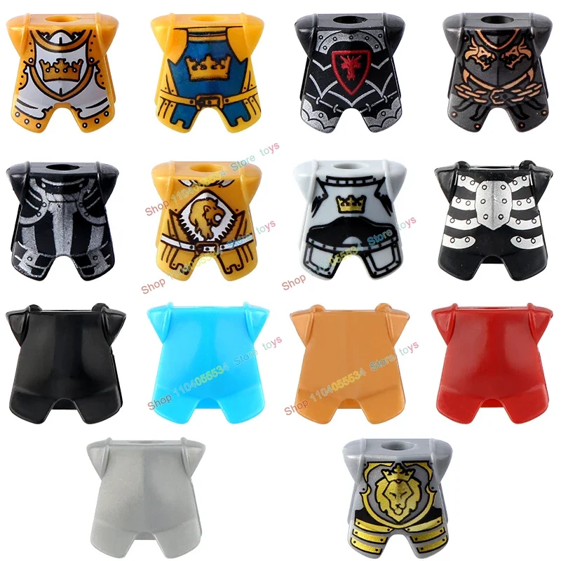 

10PCS PJT014 Medieval Military Cavalry Various styles Armour Weapons Accessories Building Blocks Warriors Kid for Toys