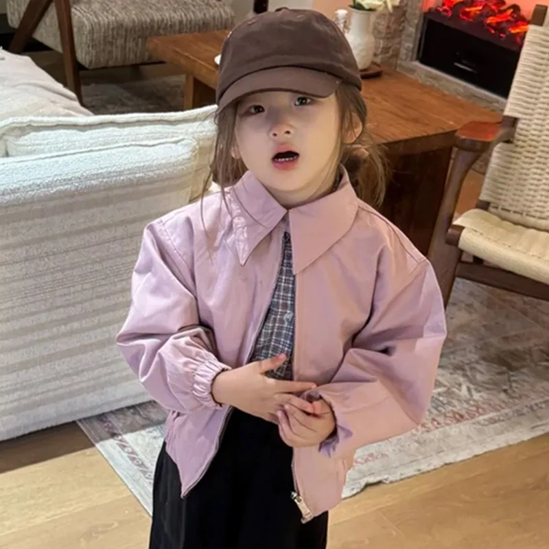 

Children's Double sided Jacket Spring and Autumn New Fashion Girl Baby Western Style Jacket