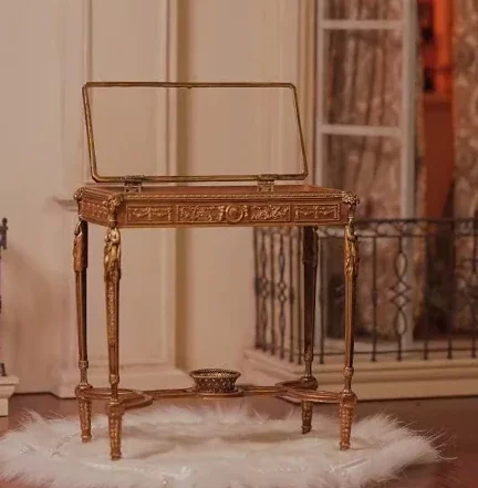 1/6 미니어처 가구 빈티지 커피 테이블 소파, 프랑스 다이닝 체어, 궁전 쥬얼리 테이블 모델, 1/12 인형 집 액세서리 선물