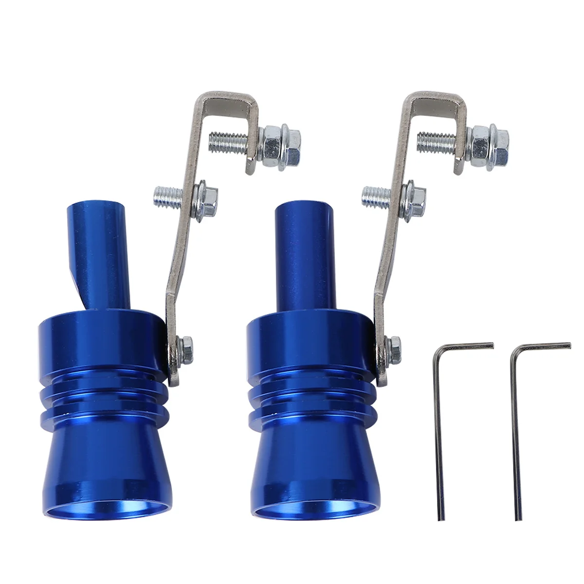 

2pcs Car Tuning Turbine Whistle Exhaust Sounder Loud Roar Maker Clip Fix For Vehicle Blue Xl Size Tailpipe Simulator Engine Part
