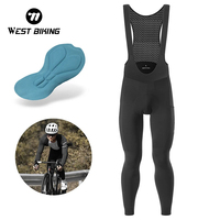 WEST BIKING Winter Cycling Bib Tights For Men Thermal Mountain Bike Long Pants Comfortable Cycling Bib Trousers With 3D Gel Pad