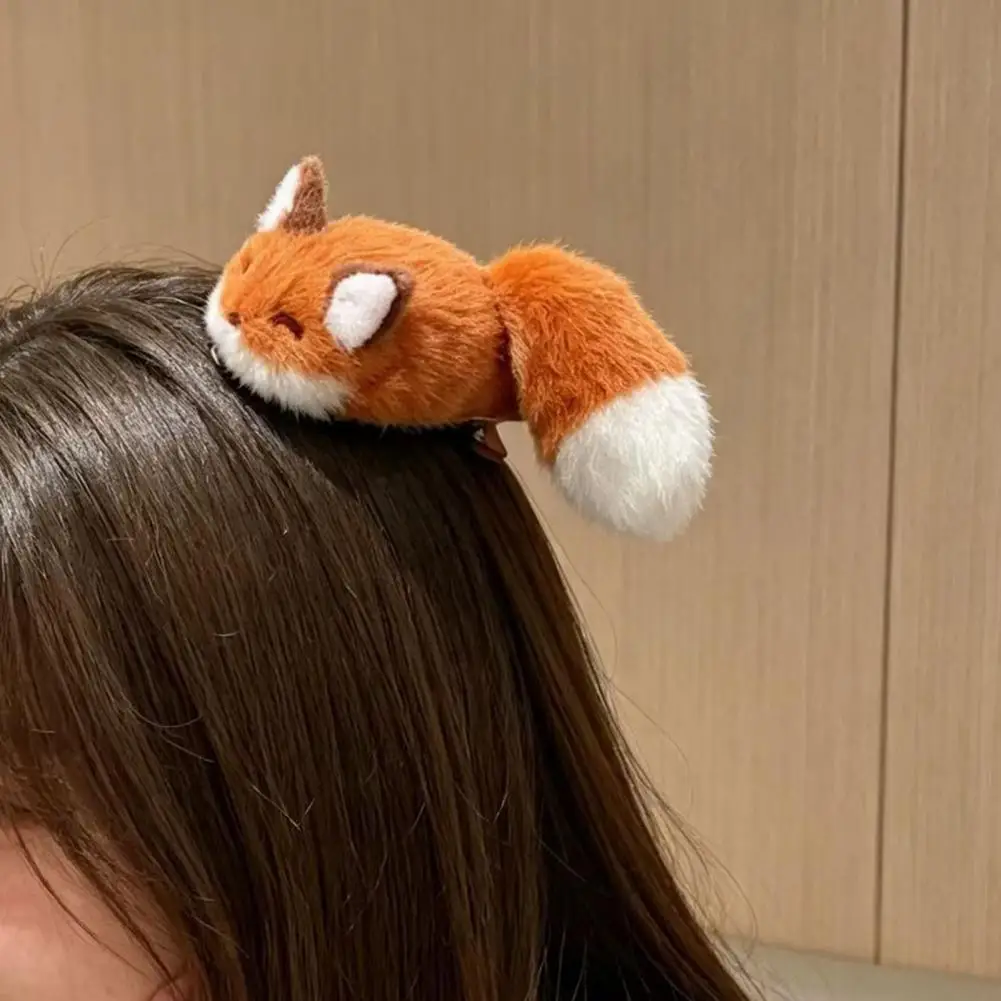 Hair Accessories for Women Practical Hair Clips for Kitchen Plush Fox Hair Clip Soft Furry Hairpin Decorative Barrette for Women