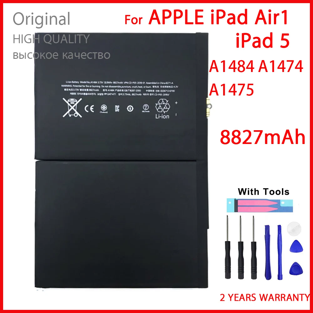 Genuine Tablet Battery For A1484 A1673 For iPad 6 Air 2 A1566 A1567 1 Mini 2 3 4 5 Pro 9.7 10.5 12.9 iPad 5 Air 1 With Tools