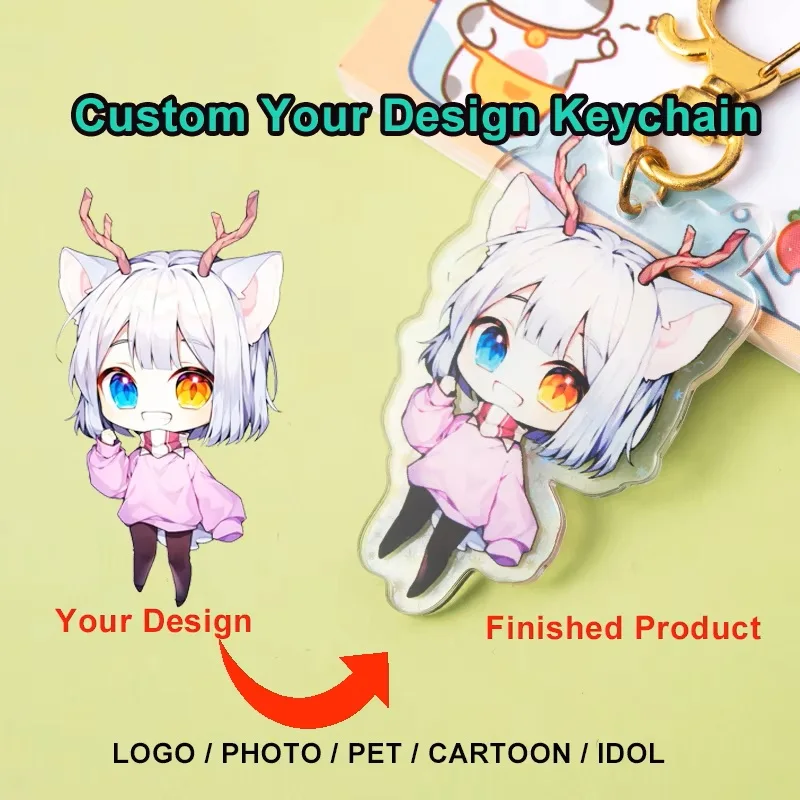 Custom Acrylic Mobile Phone Charms Customized Cartoon Anime Keychains Small Pendant Personalized Designer