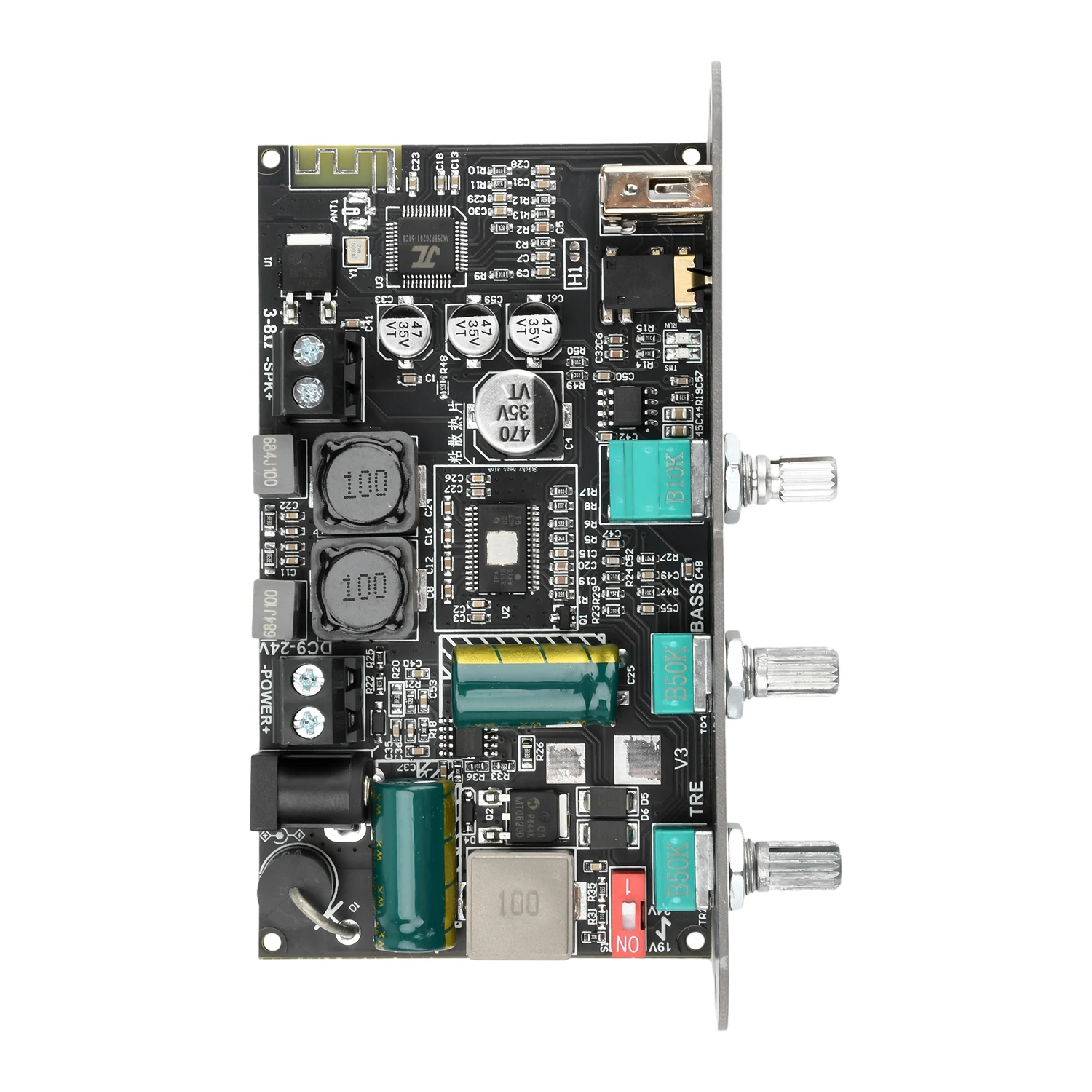 100W BT-Verstärkerplatine ZK-1001U mit Boost Mono Höhen- und Bassregelung TWS DIY-Lautsprecher TPA3116D2 AMP AUX USB-Eingang Bass-/Hochtonregelung – Detail 6