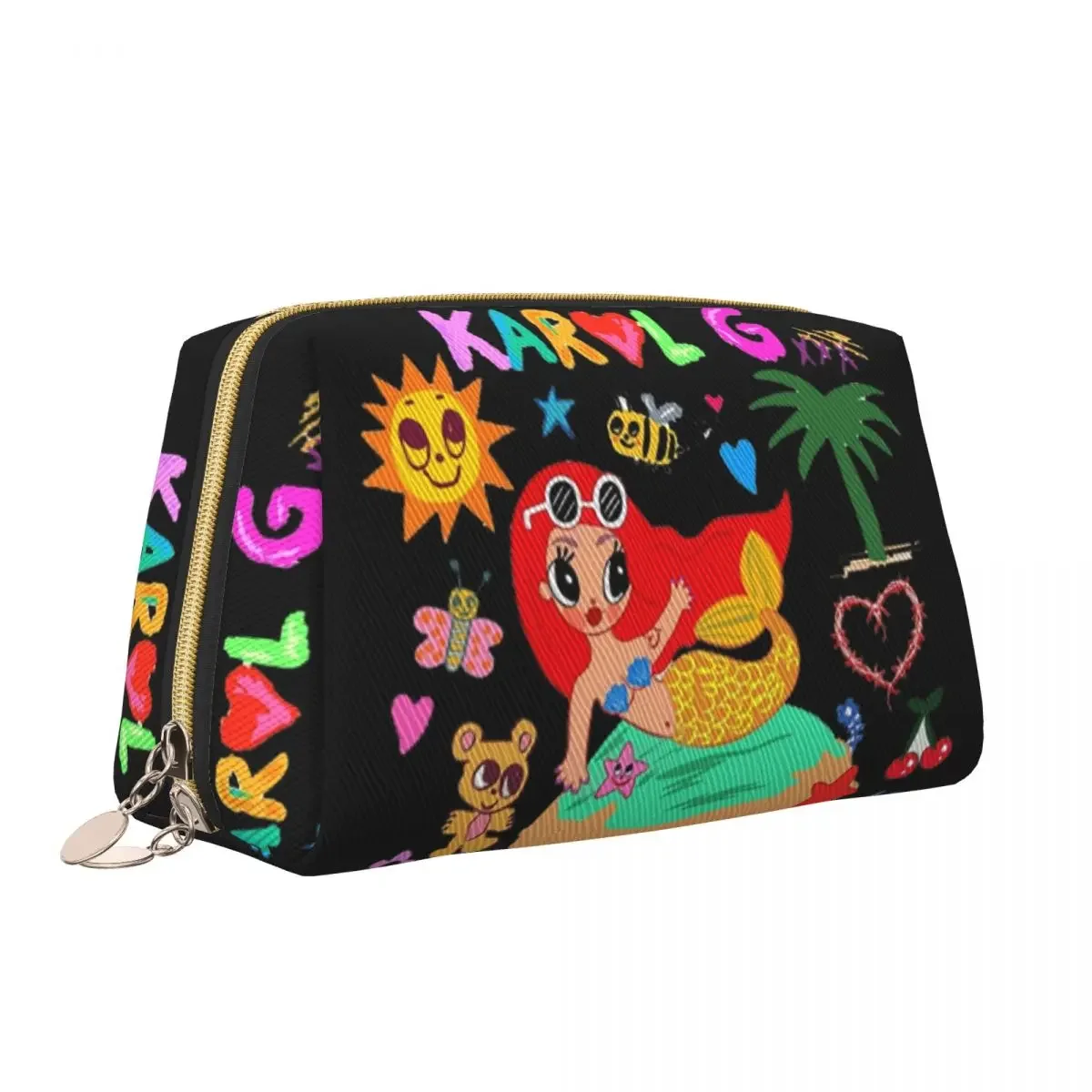 Kawaii Manana Sera Bonito Colombian Singer Karol G Travel Toiletry Bag for Women Makeup Cosmetic Bag Beauty Storage Dopp Kit