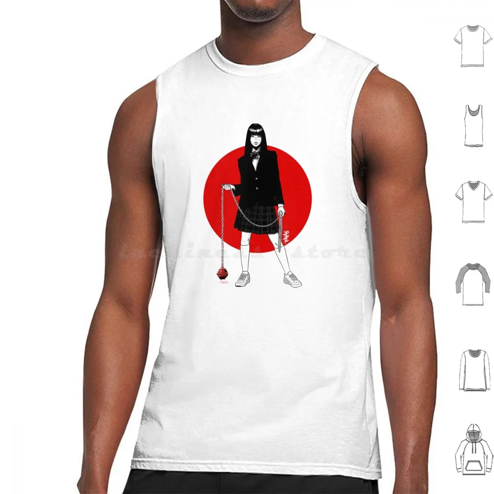 Gogo Yubari Tank Tops Vest Sleeveless Kill Cinema Bill Gogo Yubari Tarant Ino Pray Ishii Kung Fu Blood Fighter Quentin Pulp