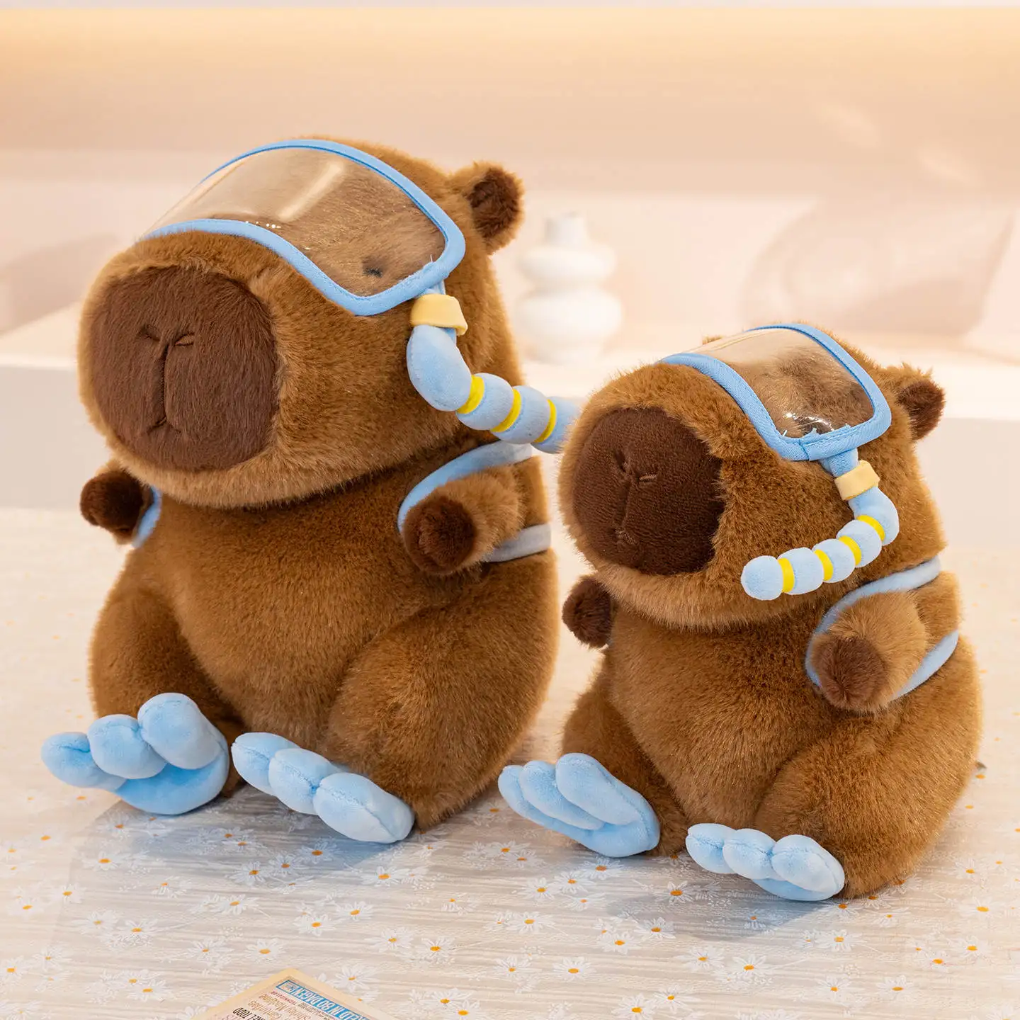 22/30cm dos desenhos animados diversão verão esportes capivara boneca de pelúcia sorvete coco natação futebol mochila capivara brinquedo de pelúcia decoração para casa