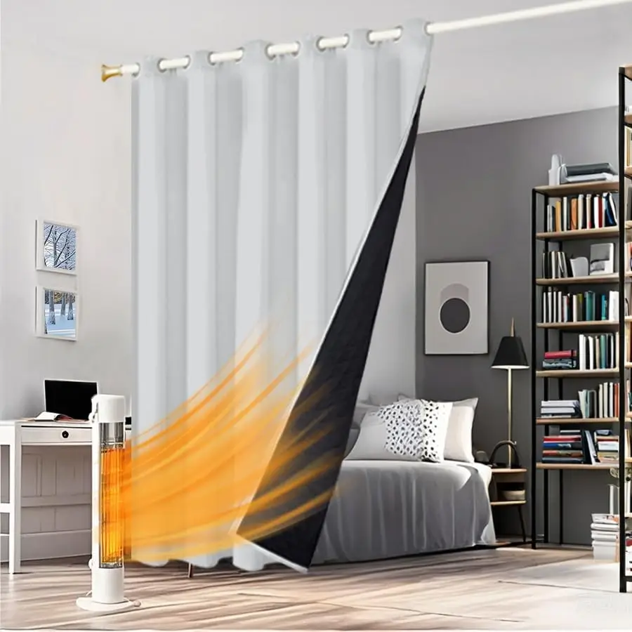 

Winter Thick Curtains for Window Indoor Outdoor Waterproof 80% Blackout Cotton-blend Curtains for Balcony Garden Home Divider