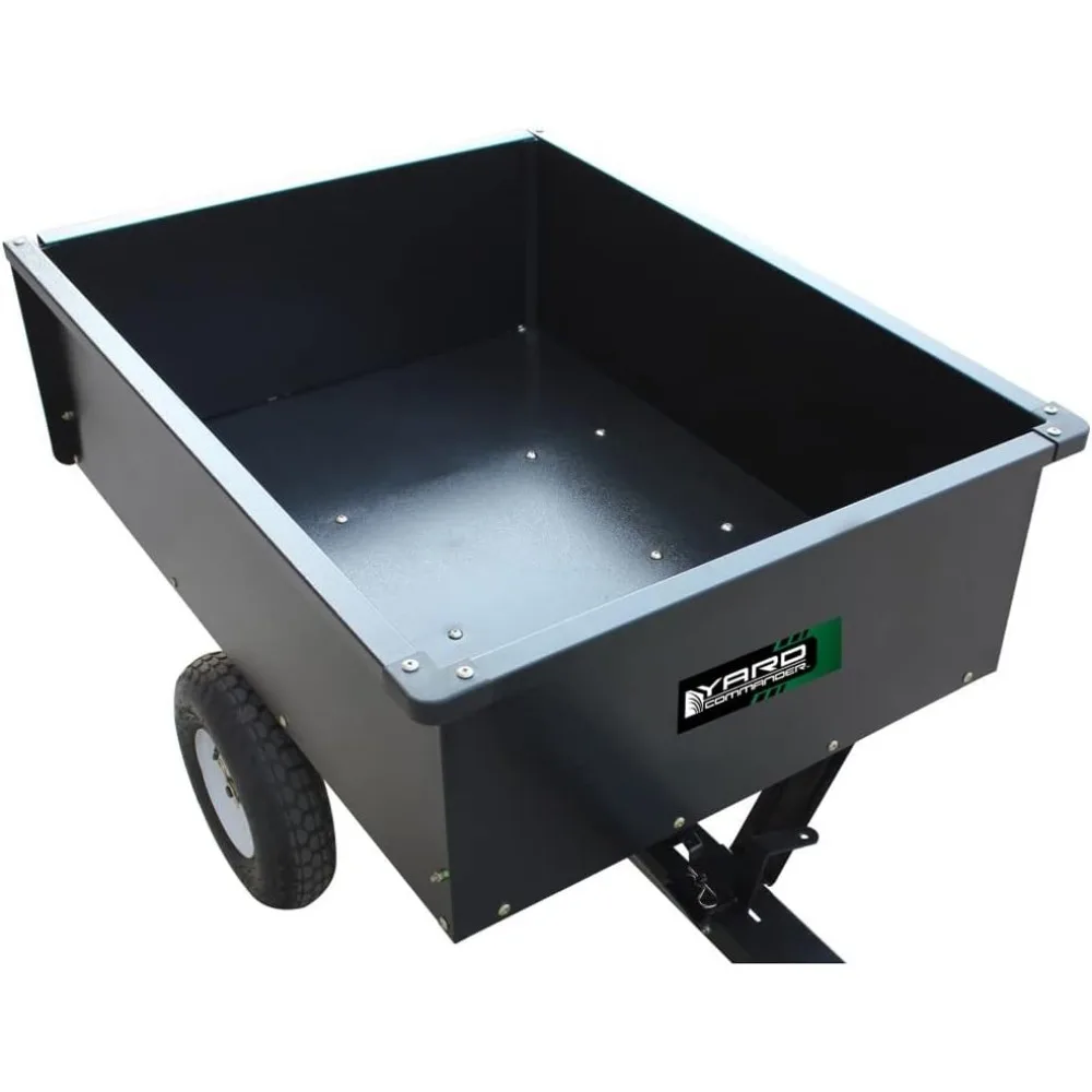 Heavy Duty Tow Behind ATV Trailer Steel Dump Cart - 10-Cubic Feet and 400-Pound Capacity - Garden Utility Trailer - Trailers