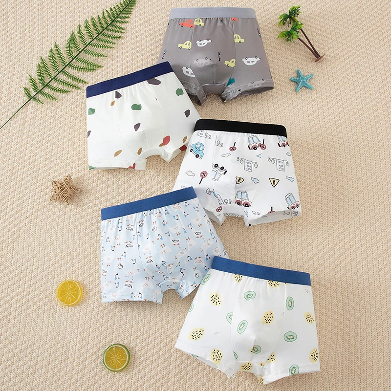 5-Piece Set Of Children's Flat Bottomed Pants For All Seasons Fashionable Casual Elastic Sporty Comfortable Home Four Cornered