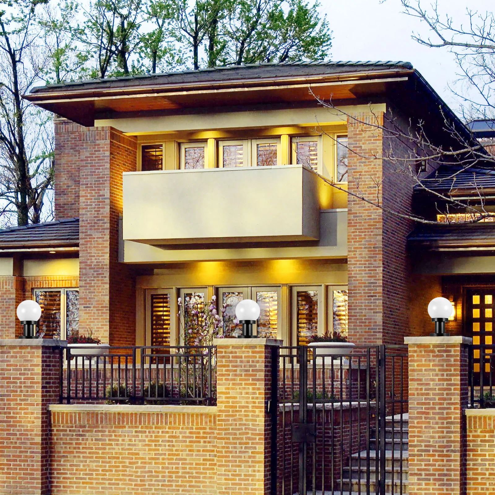 

Acrylic Ball Lampshade 15cm Outdoor Fence Lantern Decorative Plastic Yard Lights for Patio Post Solar Garden Wall