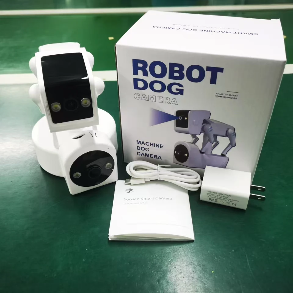1080P 5G Dual Lens Robot Dog Camera 4MP Yoosee APP Robot Dog Camera Full Color PTZ IP Dome Camera Home Security CCTV Baby Monito