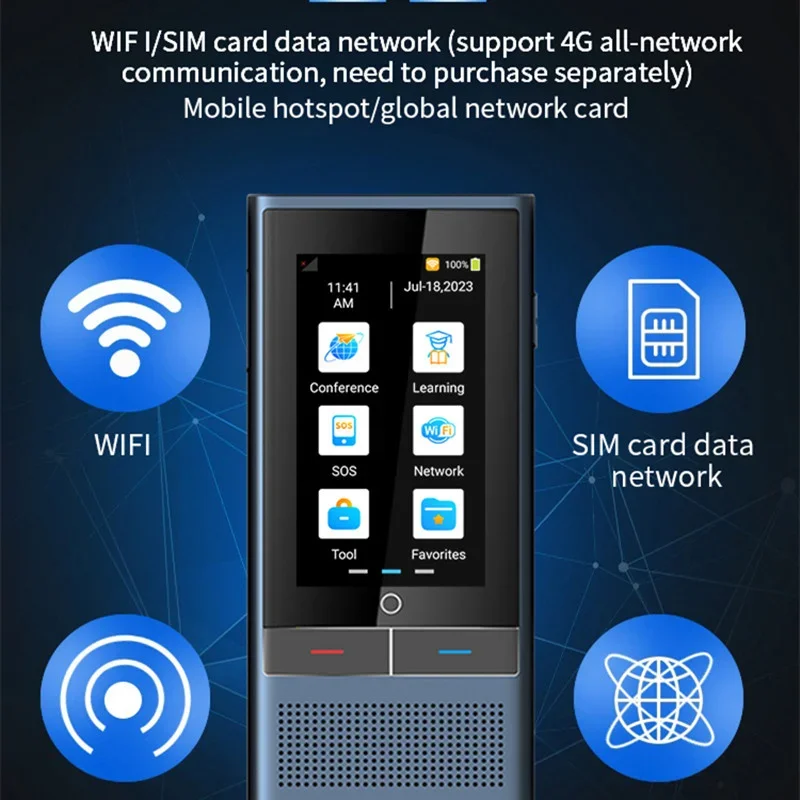 4G Top Version Black Newest Model 138 Languages ​​online 75 Photo Translations 19 Offline Translations ​​Simultaneous Sound