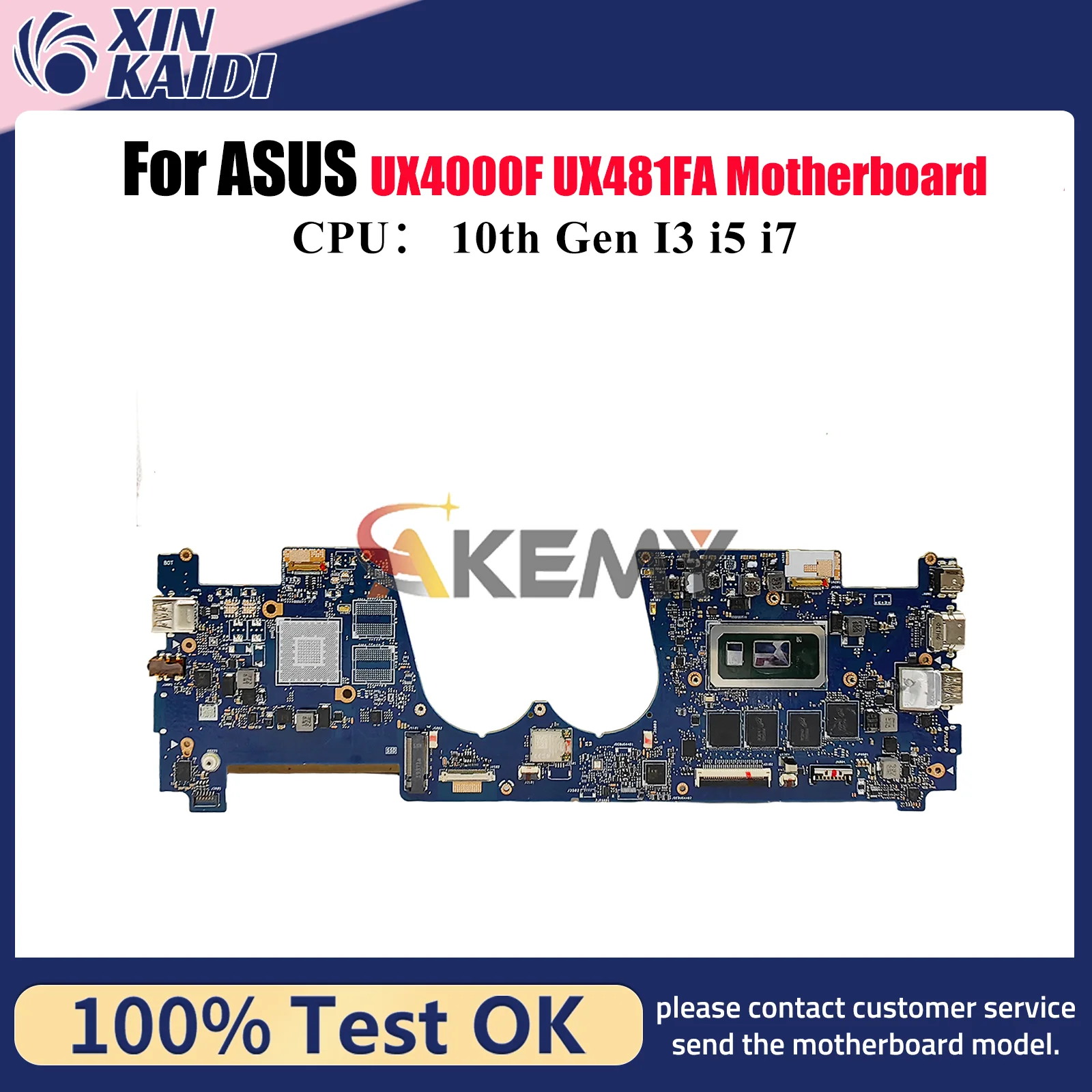 

UX481FA Laptop Motherboard For ASUS ZenBook Duo UX4000F UX481F UX481FL Mainboard 10th Gen I3 i5 i7 tests OK fast shipping stk