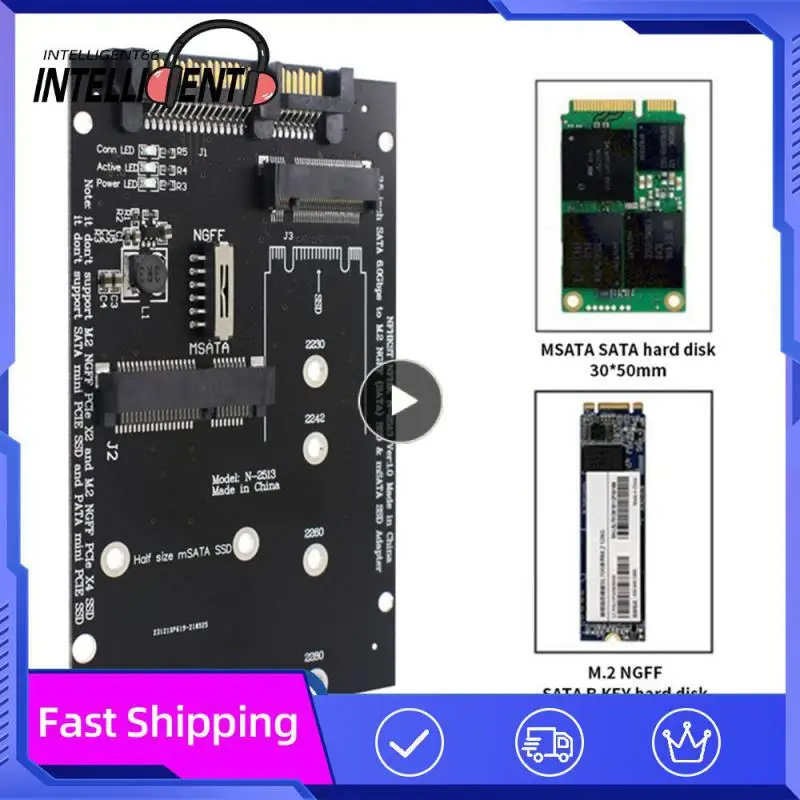 Msata To Sata Adapter 2.5 Inch M2 To Sata Adapter Board 60Gdps M2 SSD Adapter M.2 NGFF Sata And Msata SSD Adapter For PC