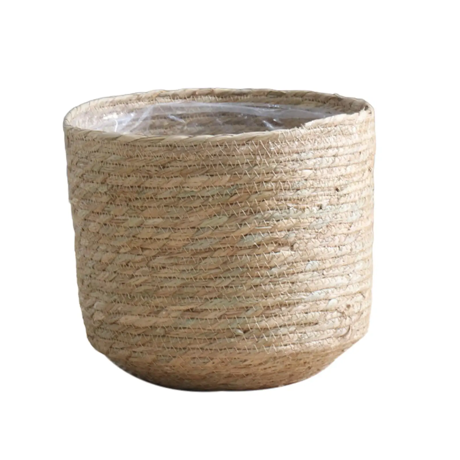 Woven Planters Basket with Plastic Liner Round Plant Pot Flower Basket Container for Bedroom Balcony Party Farmhouse Living Room