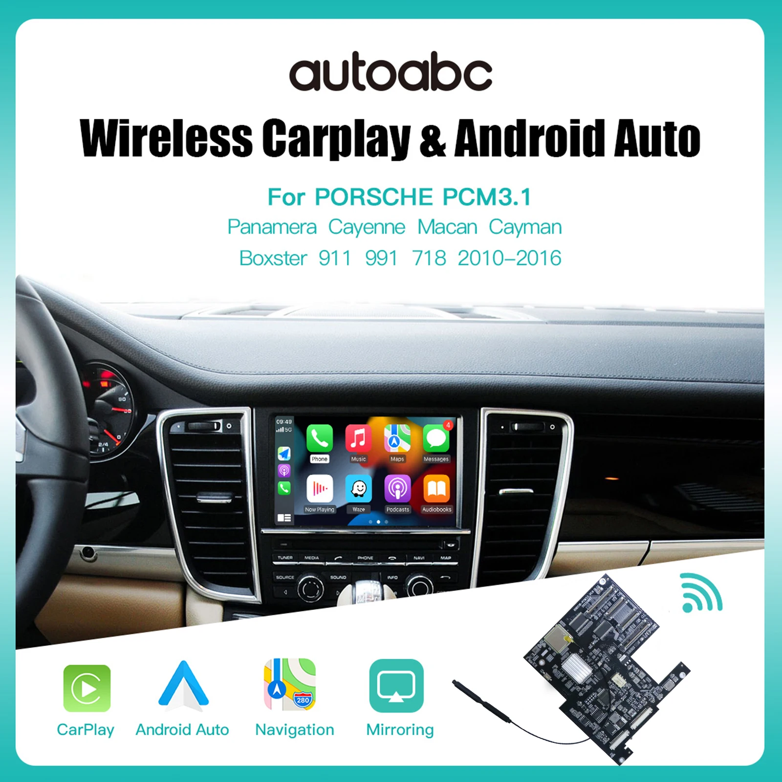 CarPlay wireless per PCM 911/918 3.1, 2012-2015, con interfaccia Android, Mirror Link, fotocamera AirPlay