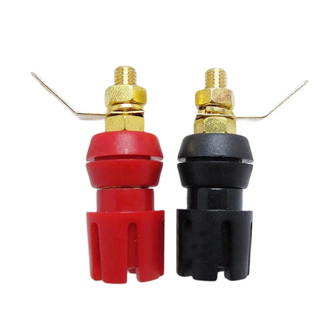 

A Pair Gold-Plated Copper Banana Connector 4mm Plug Sockets Plum Terminals for Speaker Horns Audio Amplifier DIY Wholesale