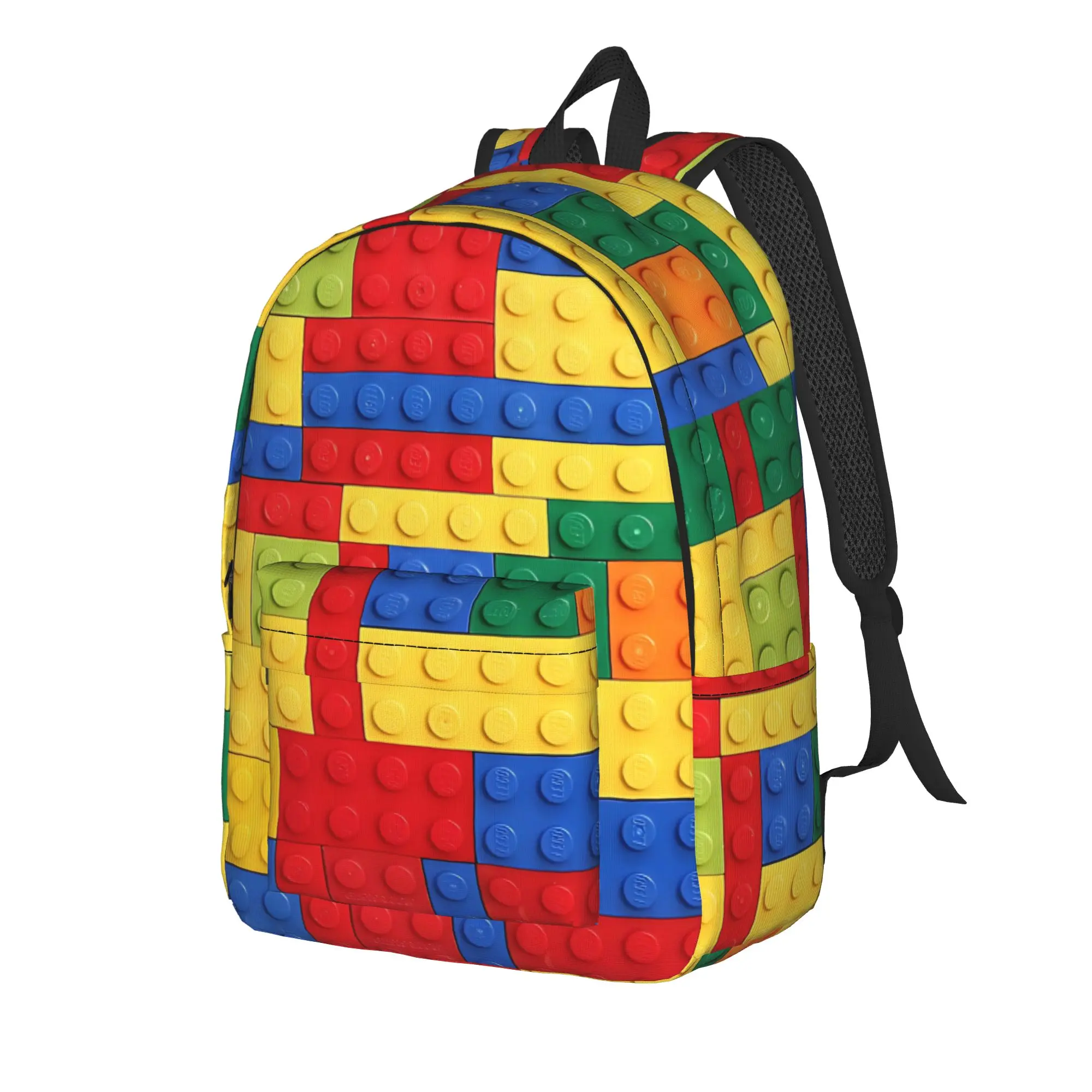Building Blocks Colorful Bricks Design  Classical Backpack Gift Student Business  Daypack  Laptop Computer Canvas Bags