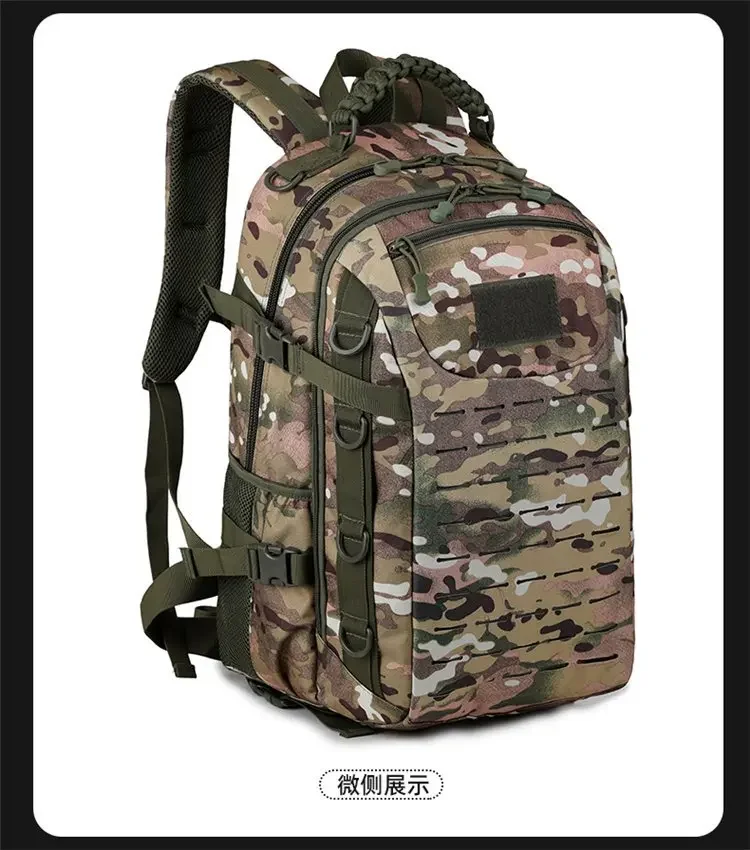 Taktische Outdoor-Tarnrucksack mit zwei Schultergurten - Neues Modell Rucksack - Multifunktionale wasserdichte Tasche für Militär-Enthusiasten und Pendler – Detail 10
