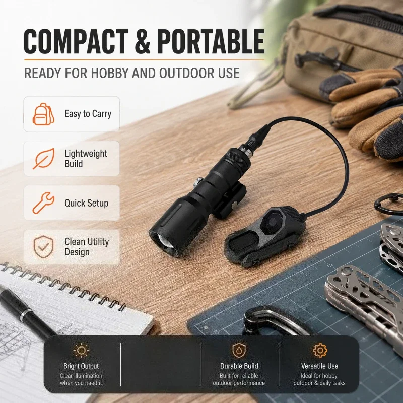 AX Wired Pressure Switch Alloy Flashlight Outdoor High Lumen Model Hobby Lighting Component