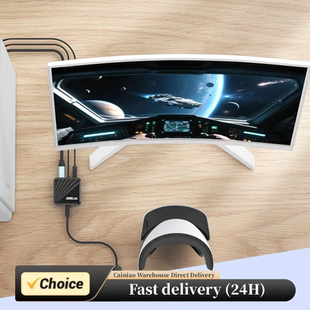 

Адаптер для ПК PS VR2, адаптер питания, кабель DP, компьютерный адаптер для Windows, конвертер для ПК, игровые аксессуары