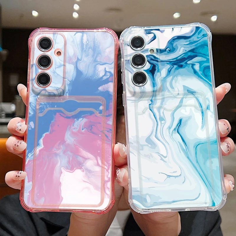 Retro Marble Pattern Wallet Case For Samsung Galaxy A57 A37 A17 A16 A56 A36 A55 A54 A15 S26 S25 S24 S23 Ultra S25 FE Phone Cover
