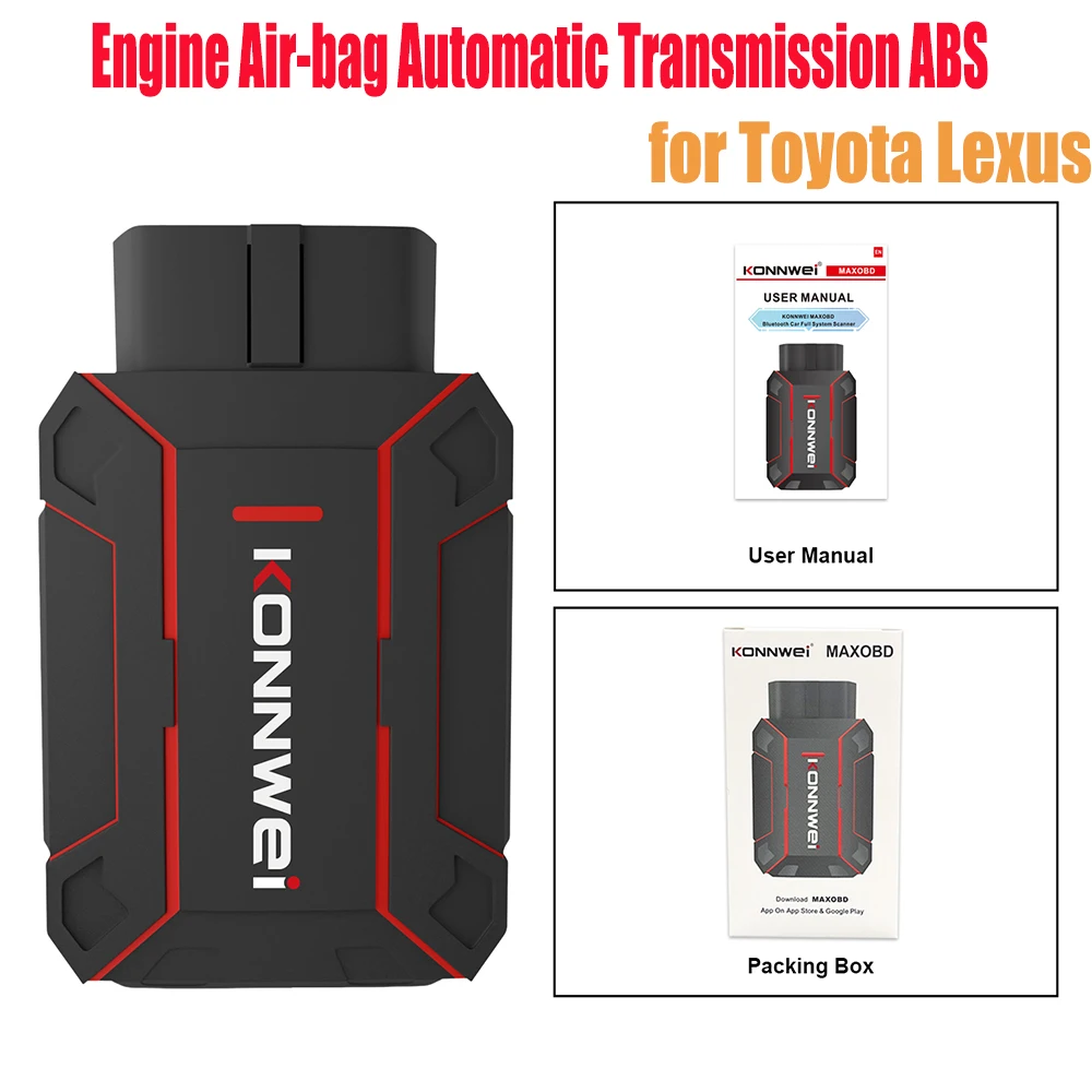 

ABS Car All System Scanner Air-bag Automatic Transmission for KONNWEI MAXOBD OBD2 Diagnostic Tool Code Read Engine for Toyota