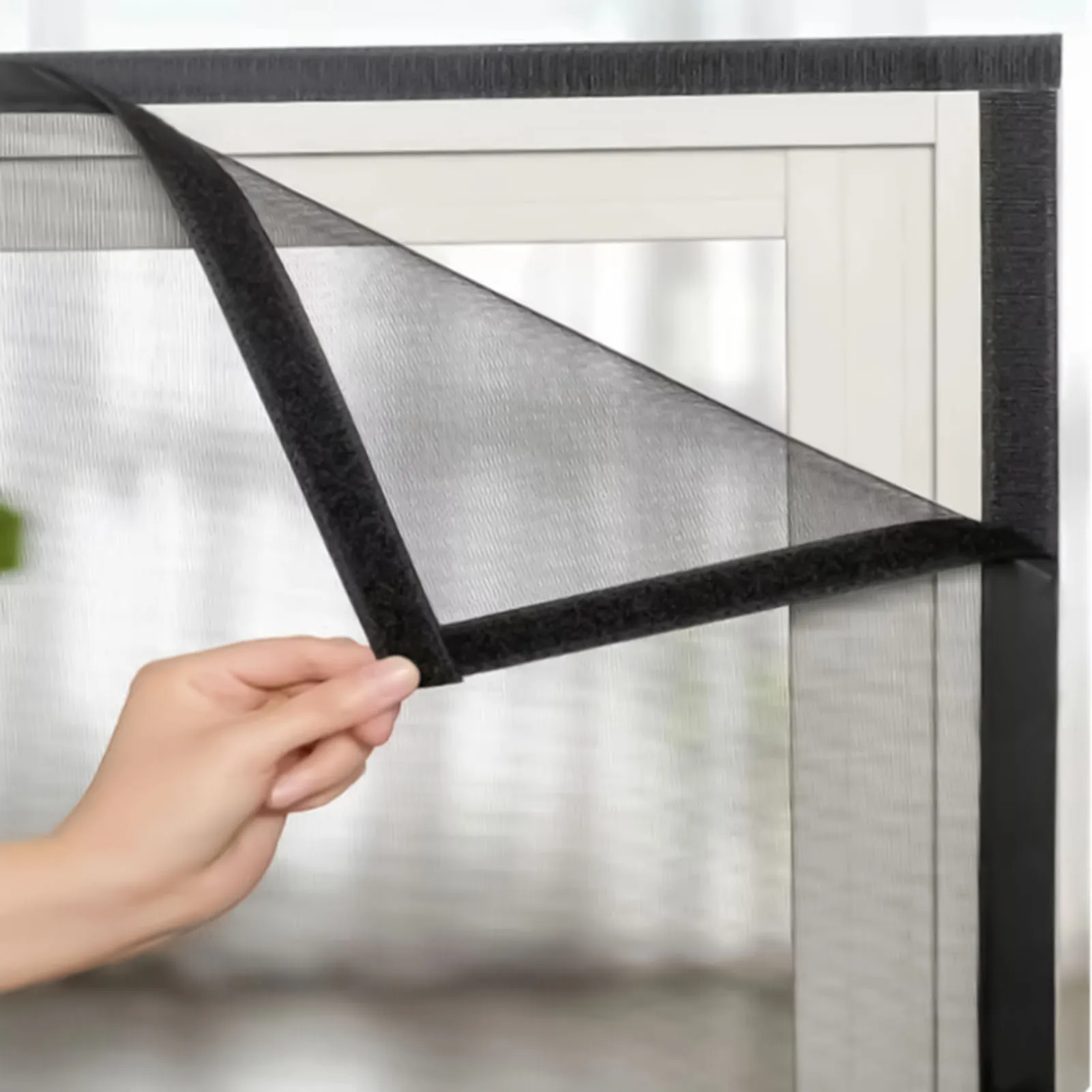 Self-Adhesive Window Screen Polyester Fiber Fine Mesh Screen Protector for Most Home Shop Office Windows
