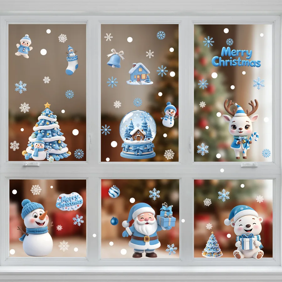 Weihnachten Fensteraufkleber Weihnachtsdekoration Weihnachtsmann Schneemann Rentier Fensteraufkleber Home Dekoration Fensteraufkleber