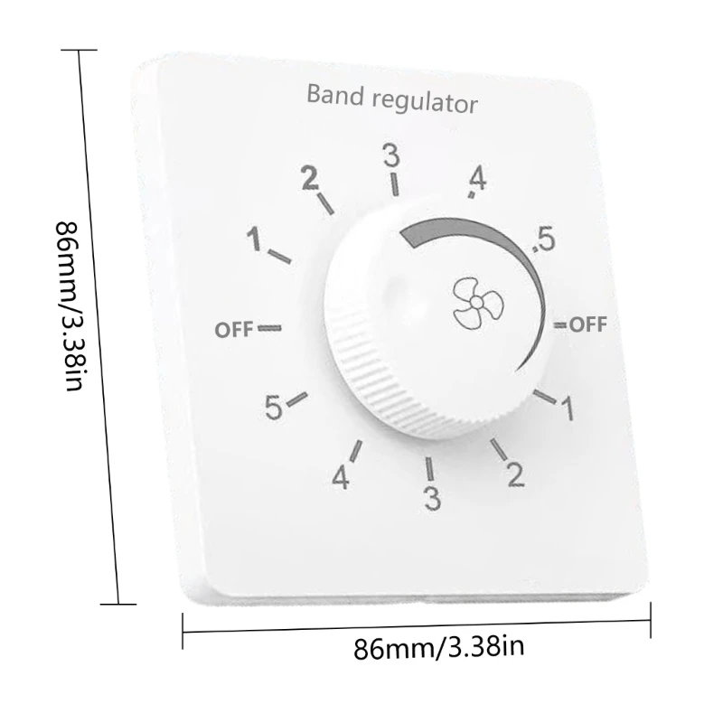 Wall Mounted Fan Regulator 5-level Speed Adjustment Switches 86 Type Concealed Design Speed Controller for Ceiling Fan