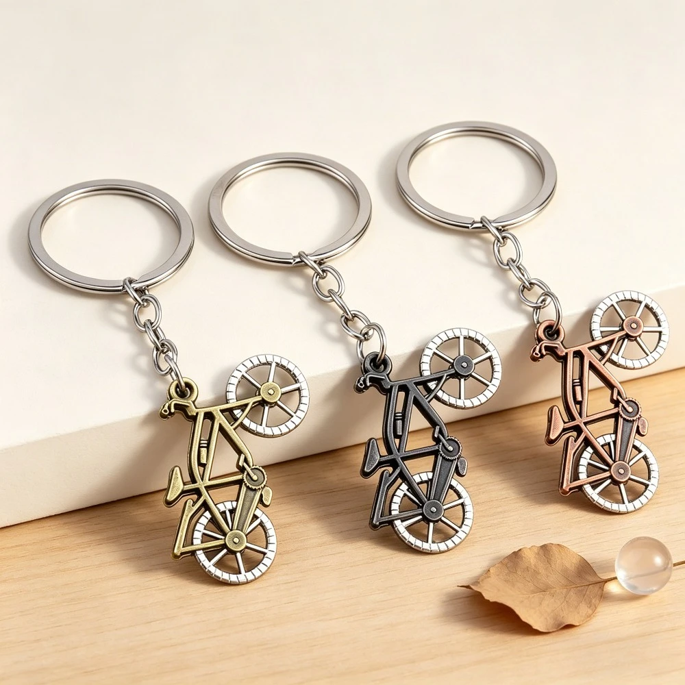 Vintage Fahrrad-Schlüsselanhänger in kreativer Form, tragbarer Metall-Schlüsselring für Herren, Fahrradliebhaber, Rucksack- und Autoschlüsselanhänger, Geschenke – Detail 3
