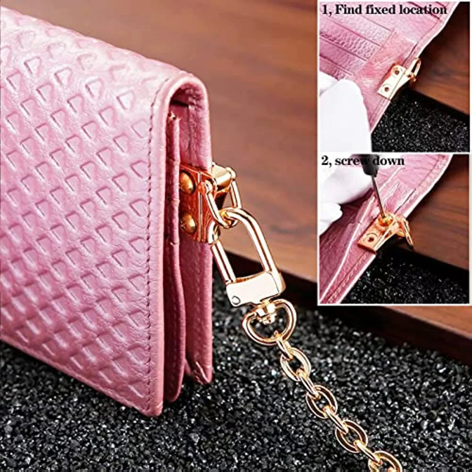 2PCS Metal Side Clip Bag Buckle Bag Connector Clip Purse Hardware Suspension Connector Buckle Detachable with D Ring