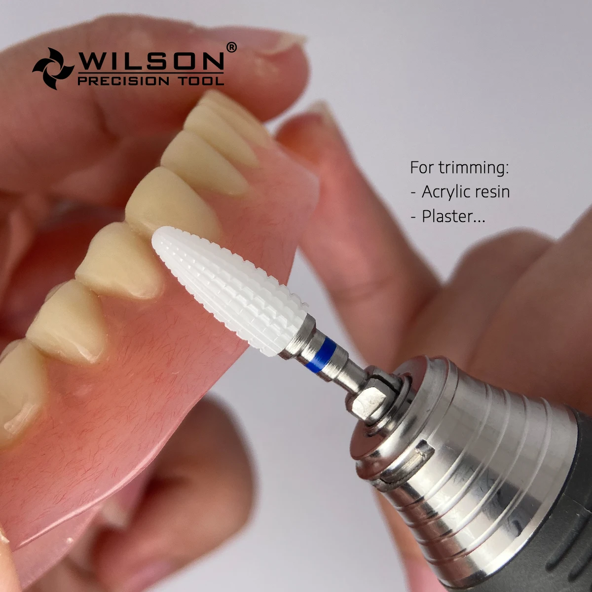 WilsonDental Burs в форме пули-спиральная резка-белая керамика- (6402401-6402601) -циркониевые керамические стоматологические боры