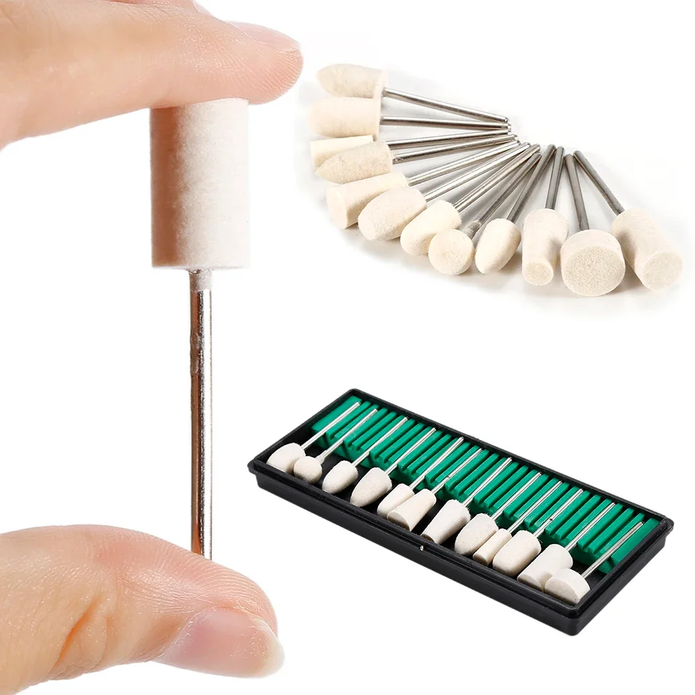 Nail Drill Bits Set Quartz Stone Diamond Wool Milling Cutter For Manicure Tools Kit Grinding Sander Cuticle Pedicure