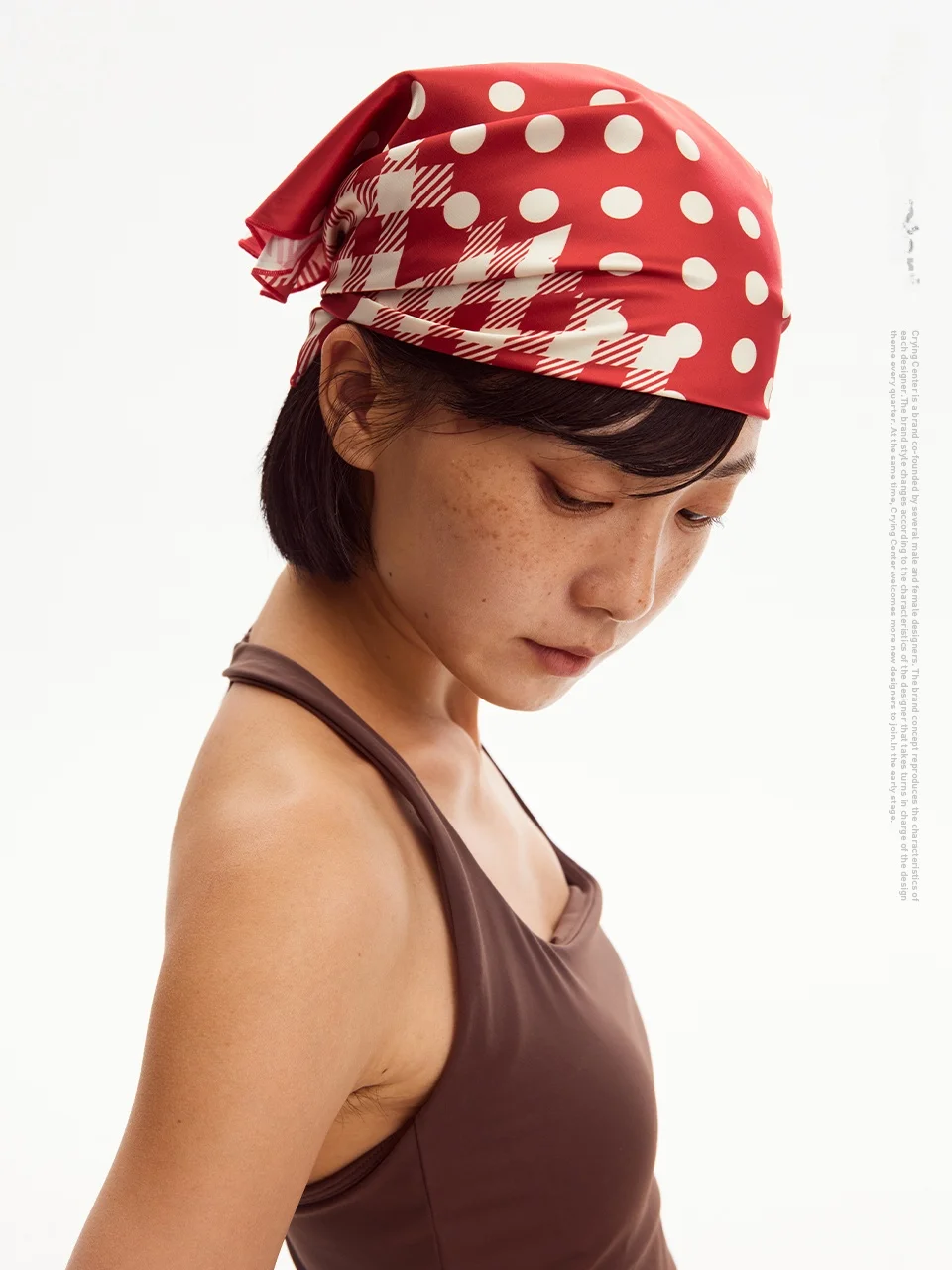 

CryingCenter Versatile Satin Finish Scarf Headscarf Accessory with Irregular Polka Dot Rhombus Pattern for Men And Women